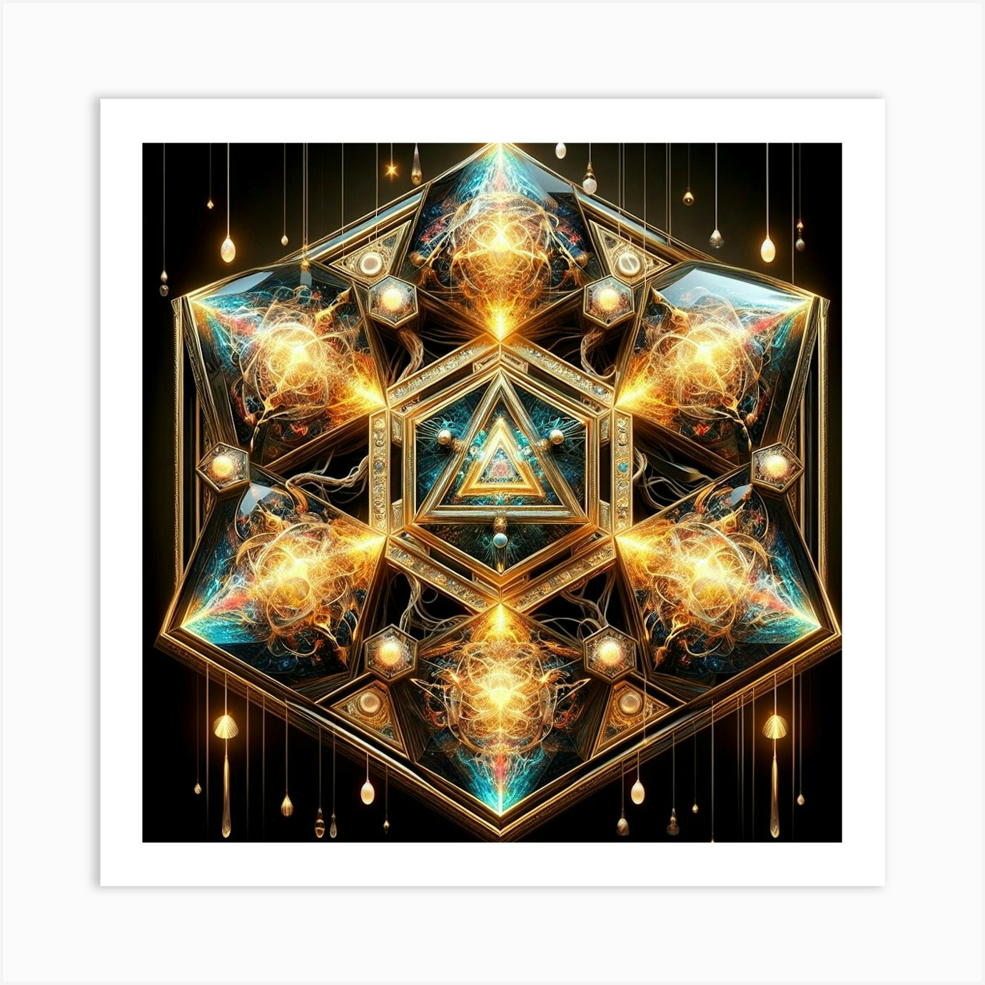 Geometric Hexagram Art Print By Marceden - Fy