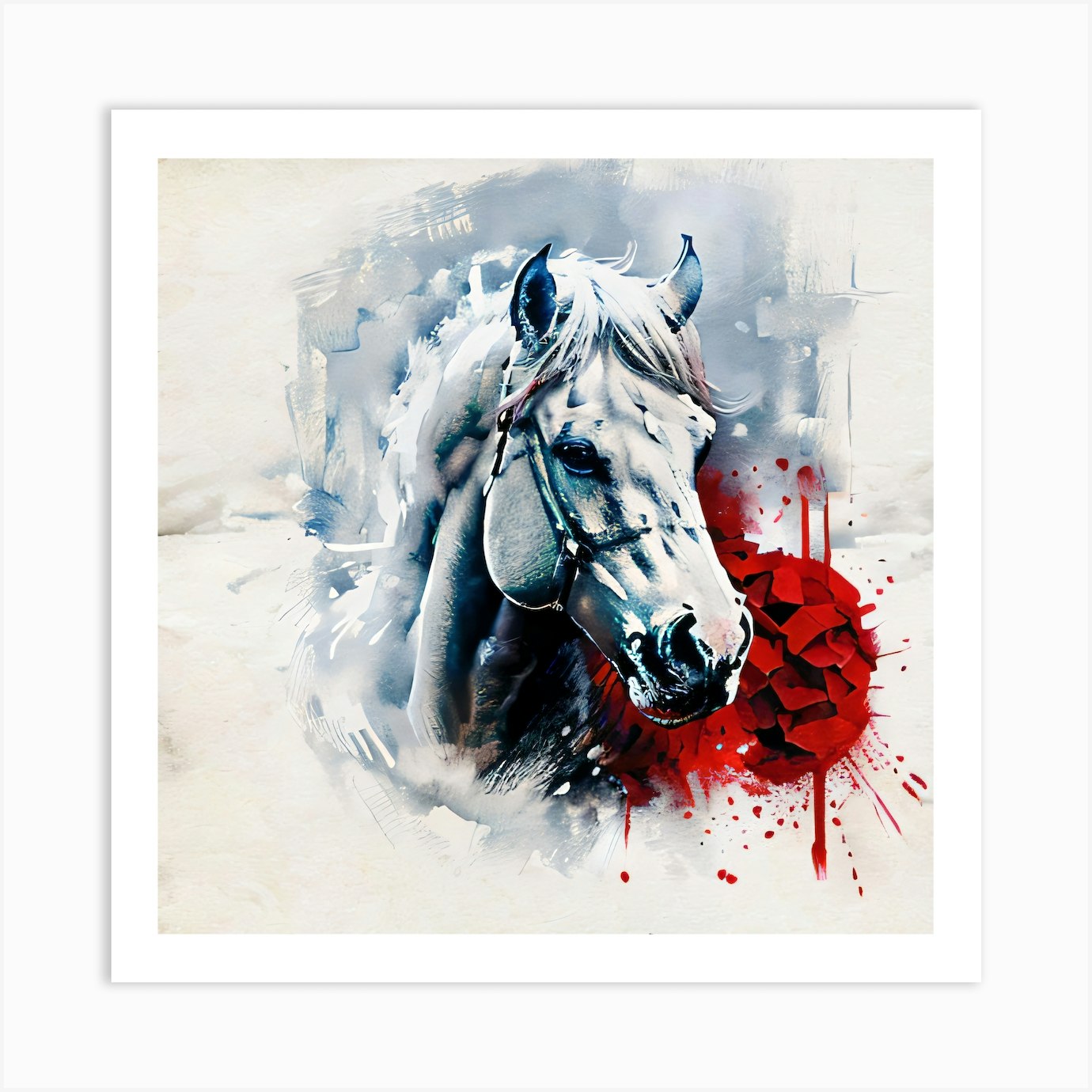 White Horse Canvas Print Art Print by Muddasir Fy