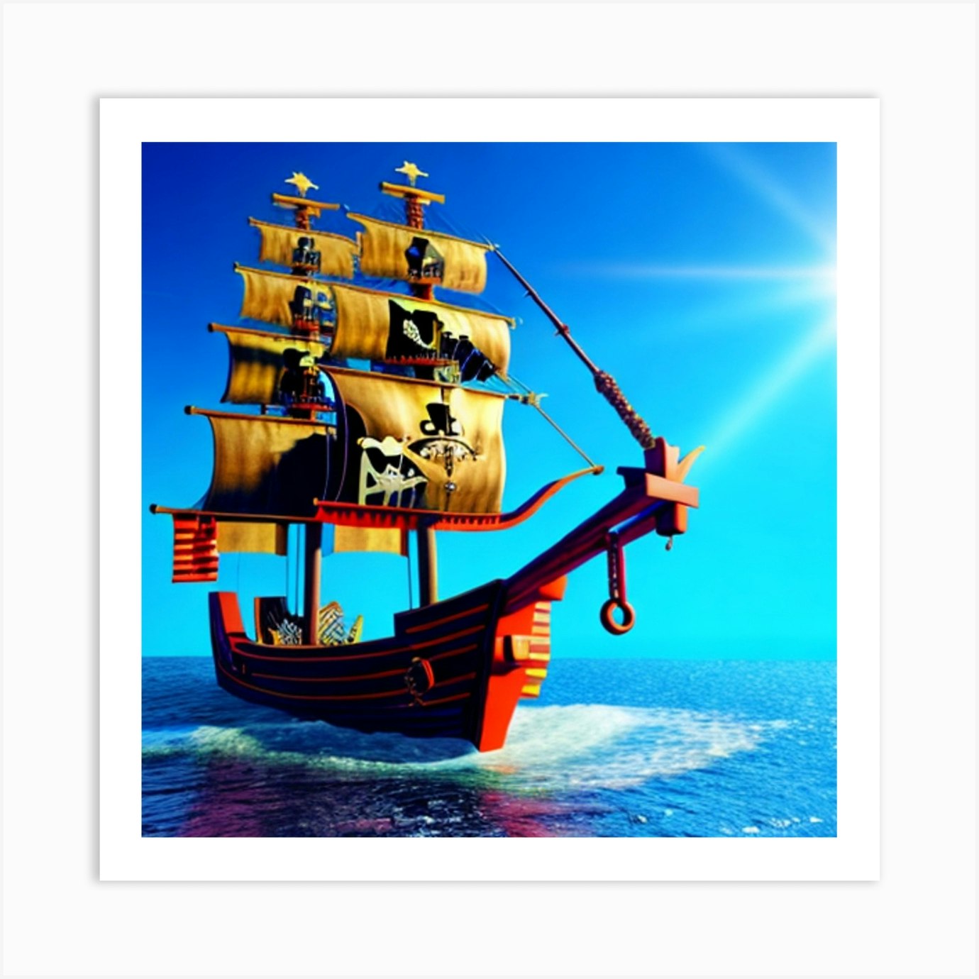 pirate ship Art Print by mahesh Fy
