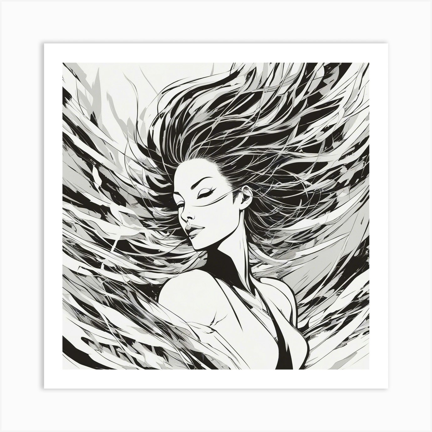 Negative Space Comic Art, Fierce Heroine, Silhouette, Black And White ...