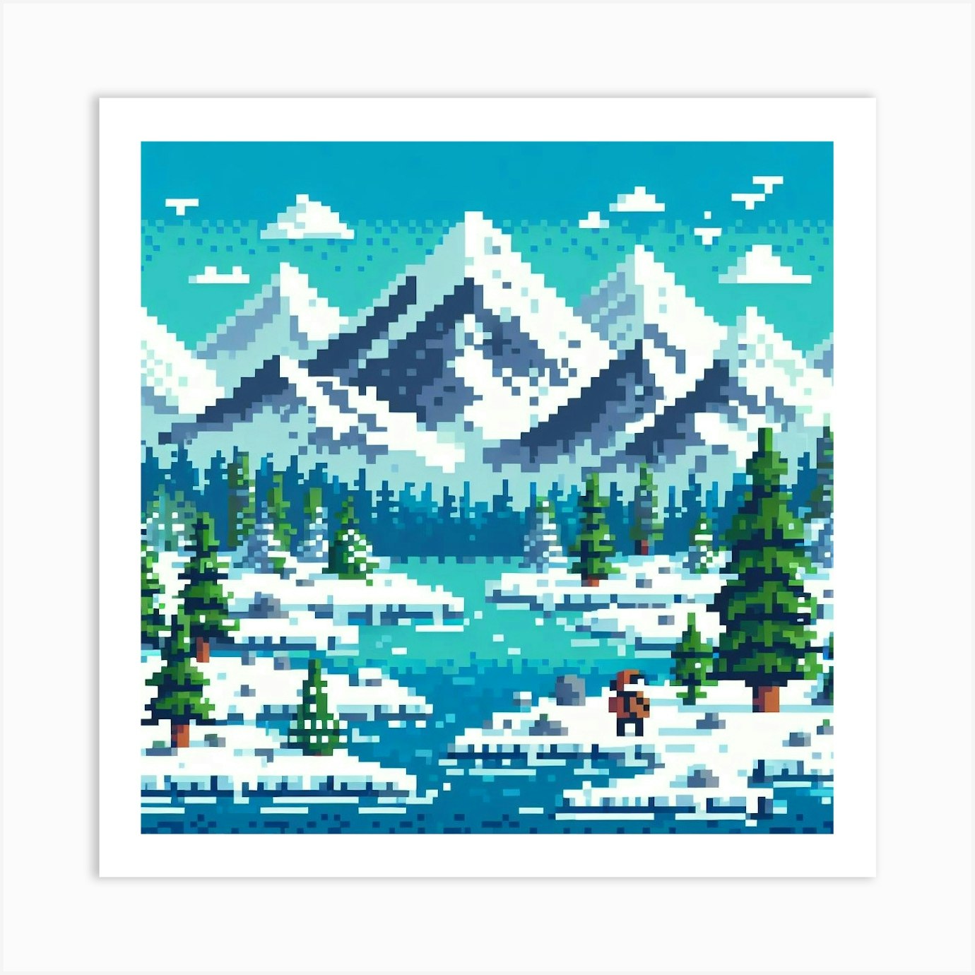 8-bit Arctic landscape Art Print by James Hosie - Fy