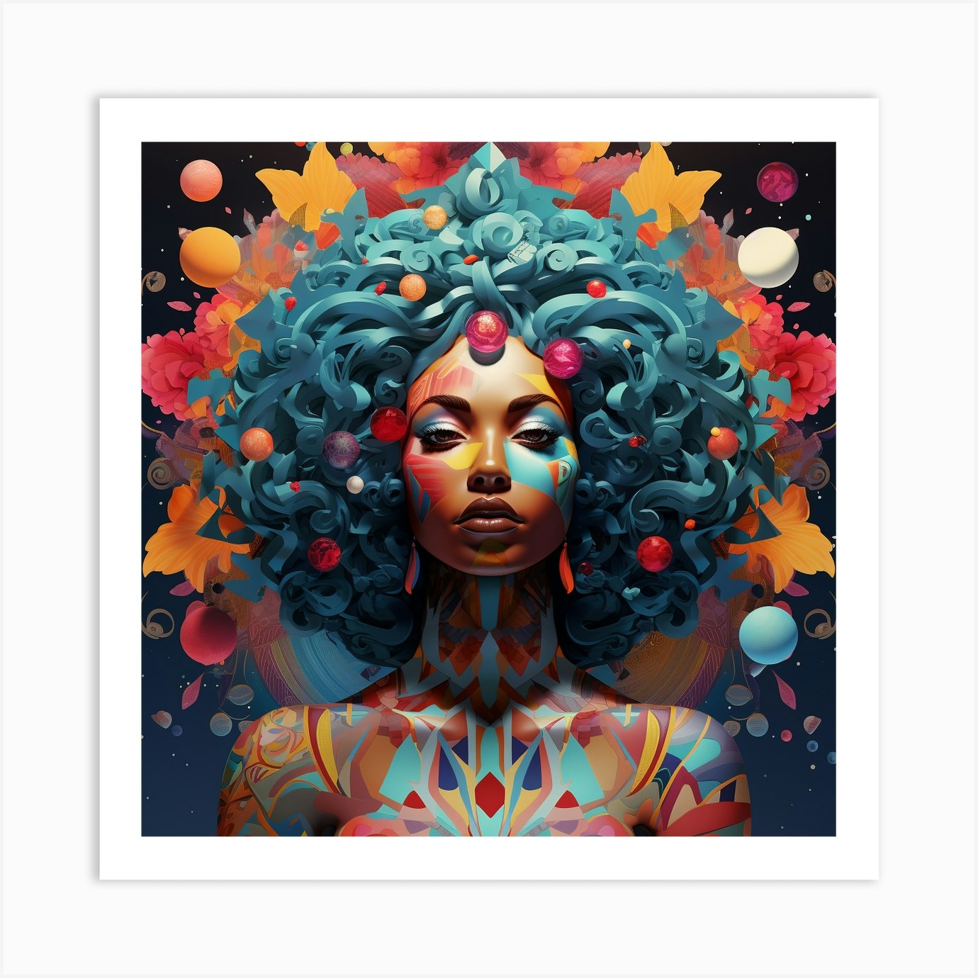 Afro Girl Art Print by Kbauermeister - Fy