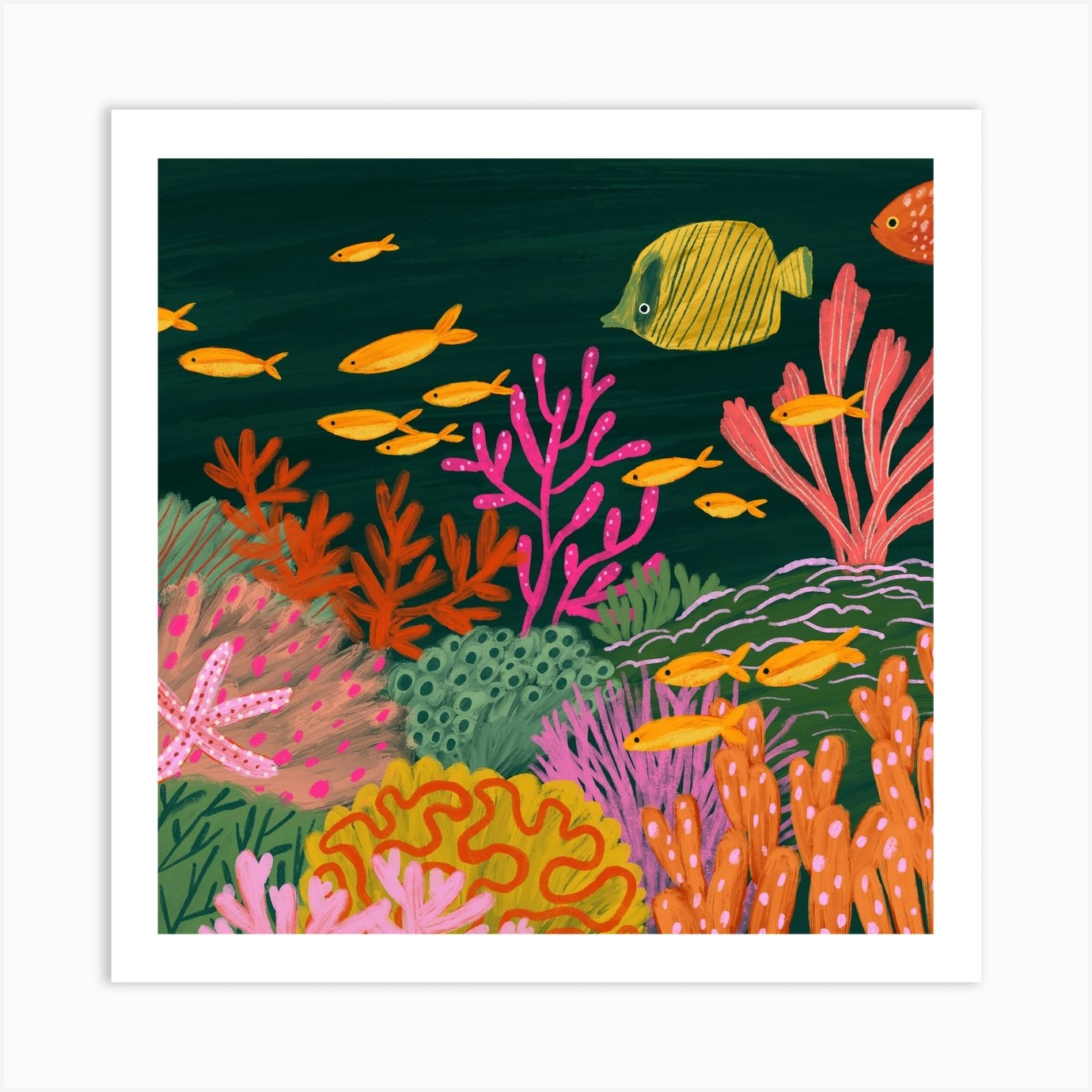 Coral Reef Square Art Print by Kate McFarlane - Fy