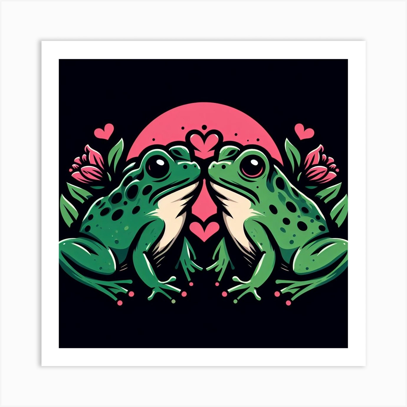 Two Frogs Kissing Art Print by DREAMERARTS - Fy