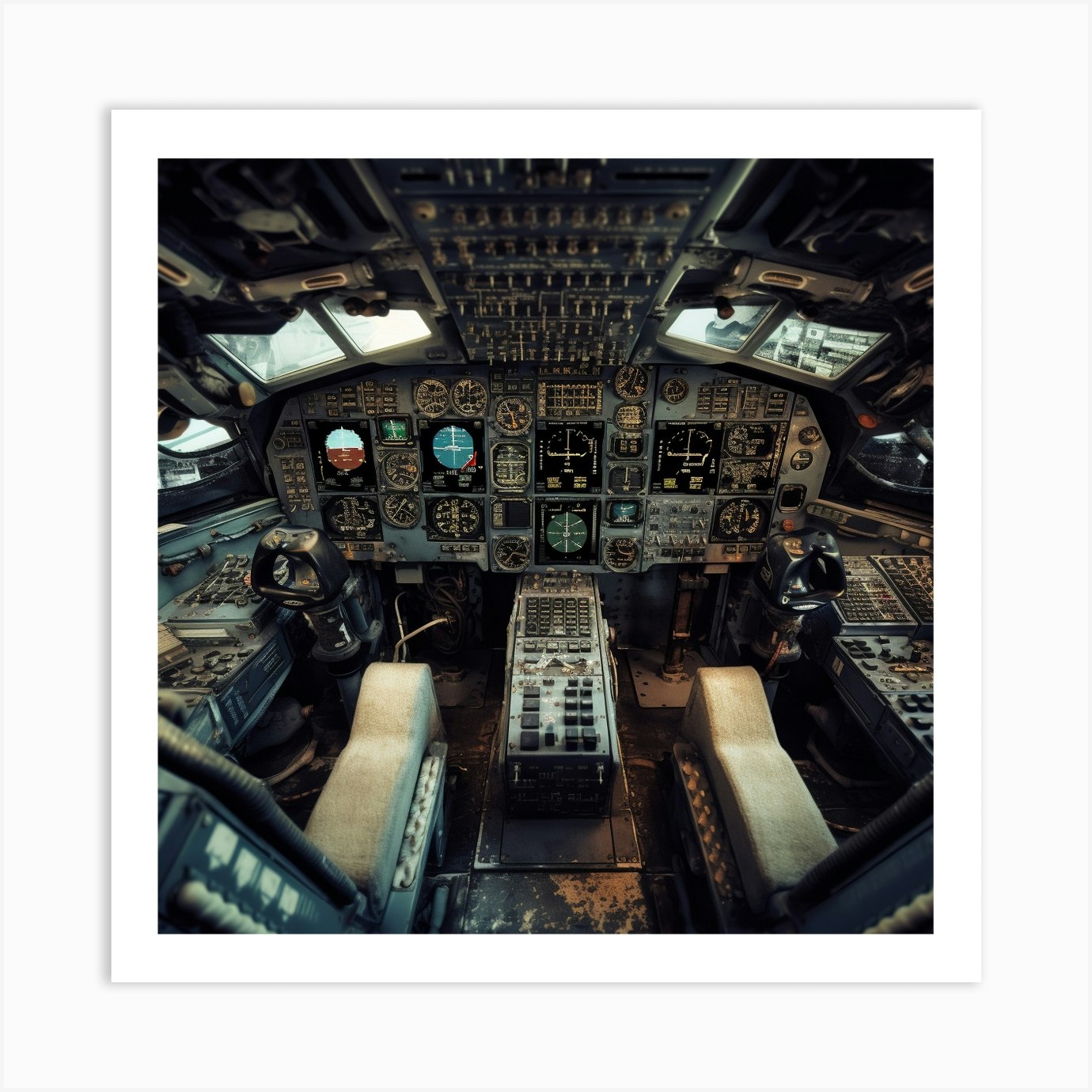 Airplane cockpit Art Print by Anthony Murrey - Fy