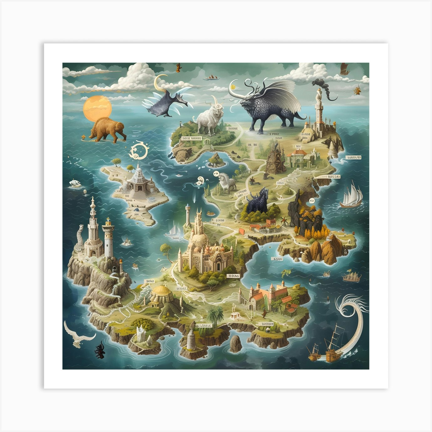 Fantasy Map 2 Art Print by AlexanderKnez97 - Fy