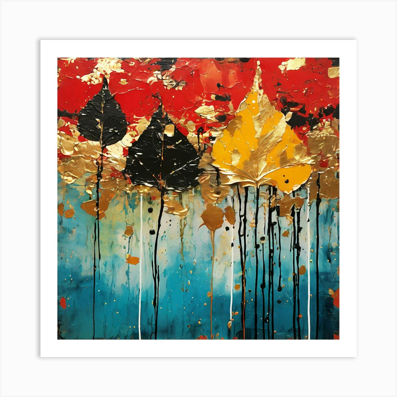 High quality acrylic paint on canvas and varnish fall.