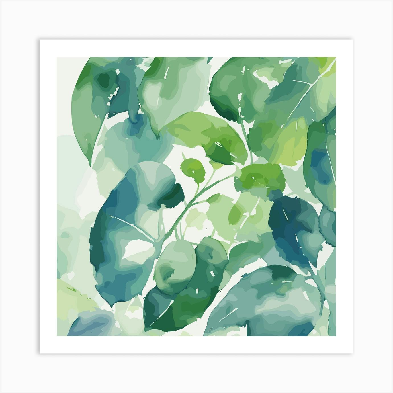 Good Abstract Leaf Watercolor Print, leaves, specimen study, watercolor art