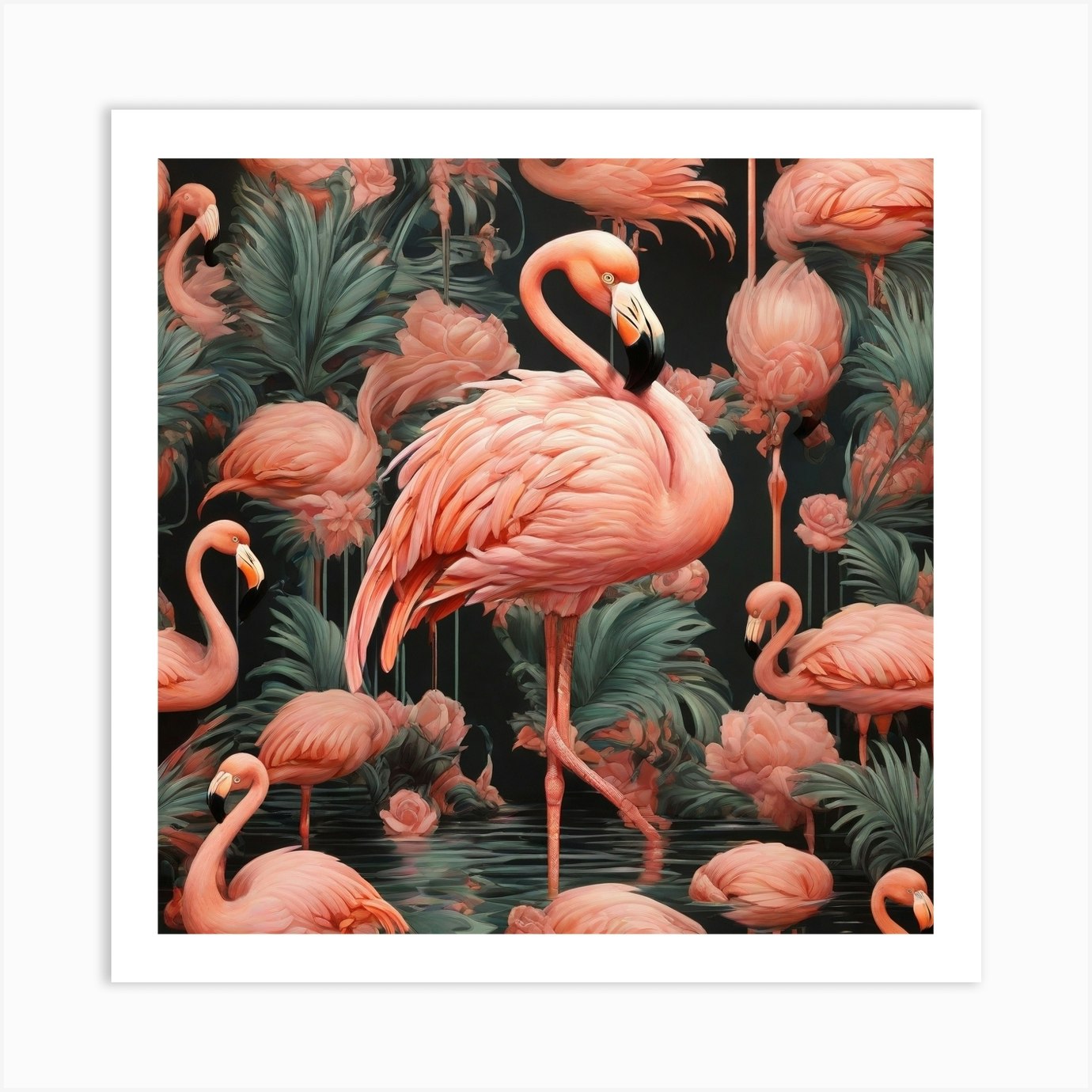 Art Deco Flamingo Art Print by P&V_printable_art - Fy