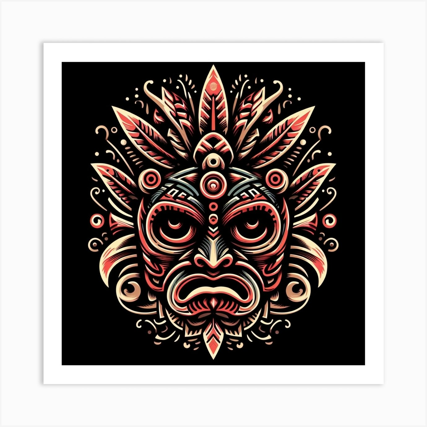 Tiki Mask Art Print by DREAMERARTS - Fy