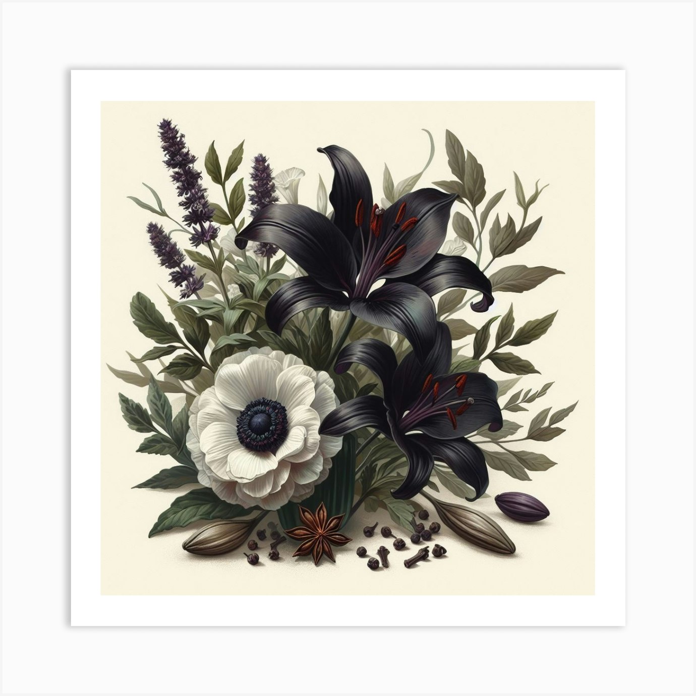 Black Lily Art Print by medoshop124 - Fy