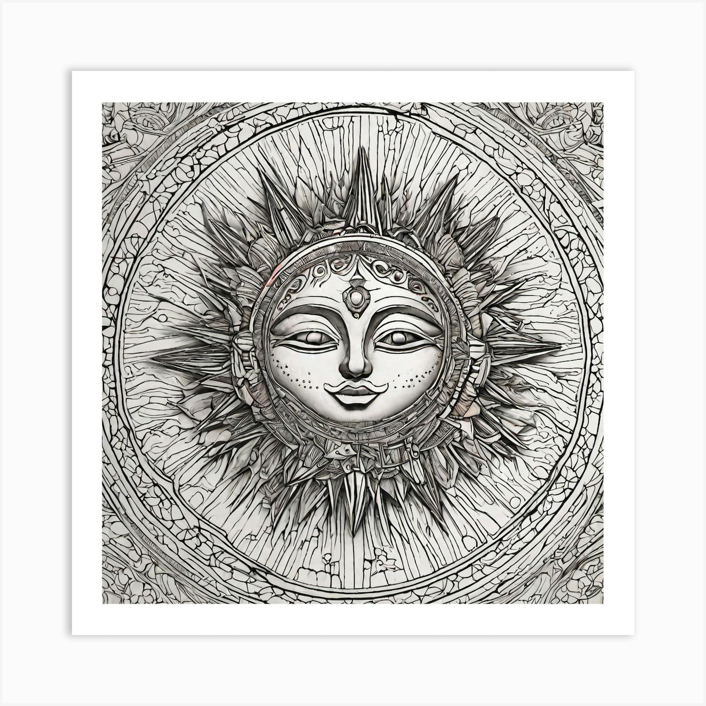 Sun In A Circle Art Print by MIIZSK - Fy