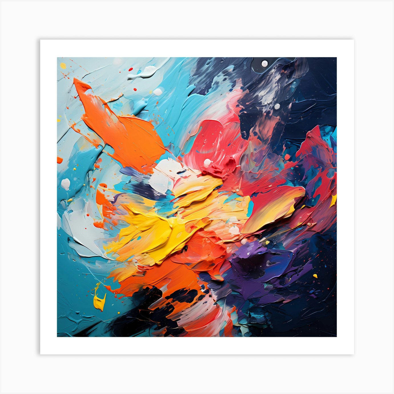 Chromatic Canvas: Impressionistic Intensity Art Print By Quantum Vivid 