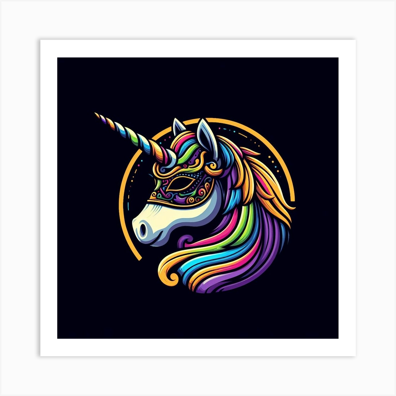 Unicorn Illustration Art Print by DREAMERARTS - Fy