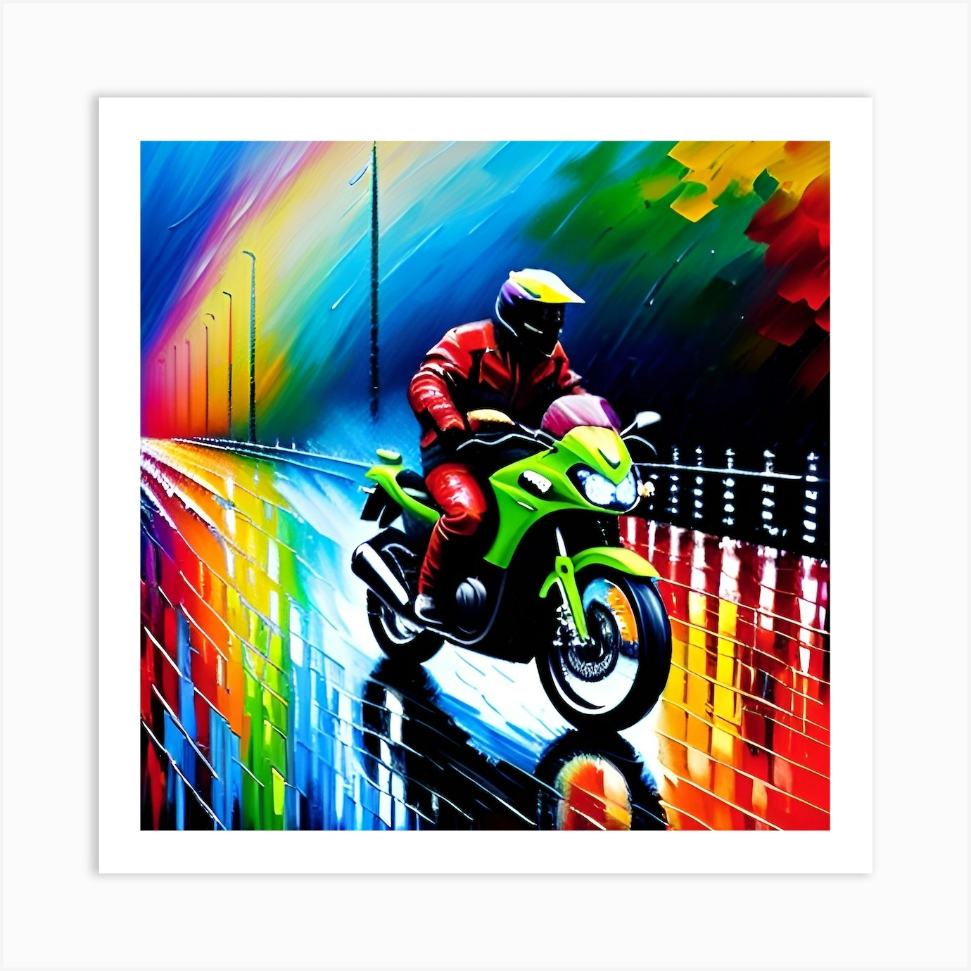 Rider In The Storm 3 Art Print By Strangeforce Fy