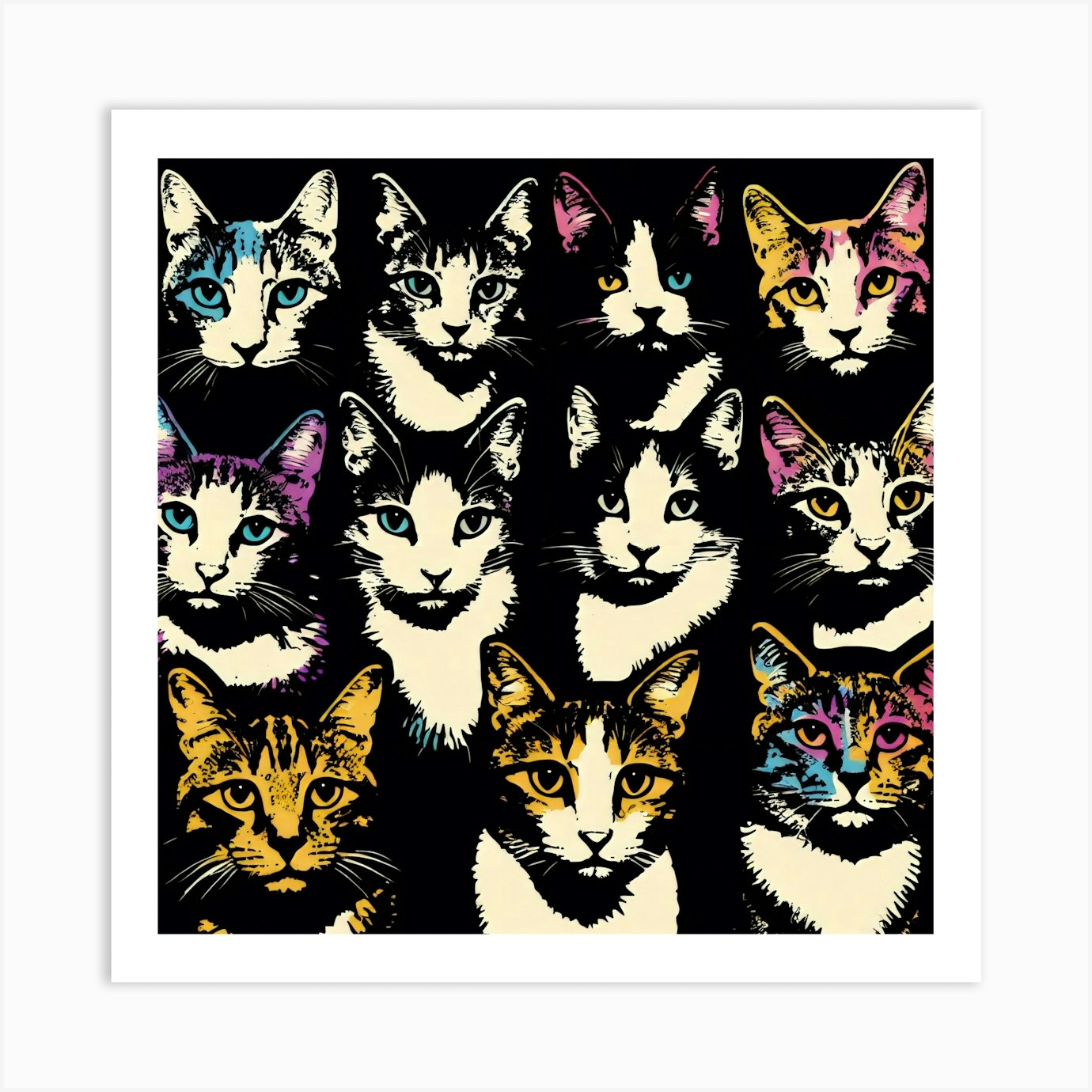 Pop Cats Art Print by bunnydotart Fy