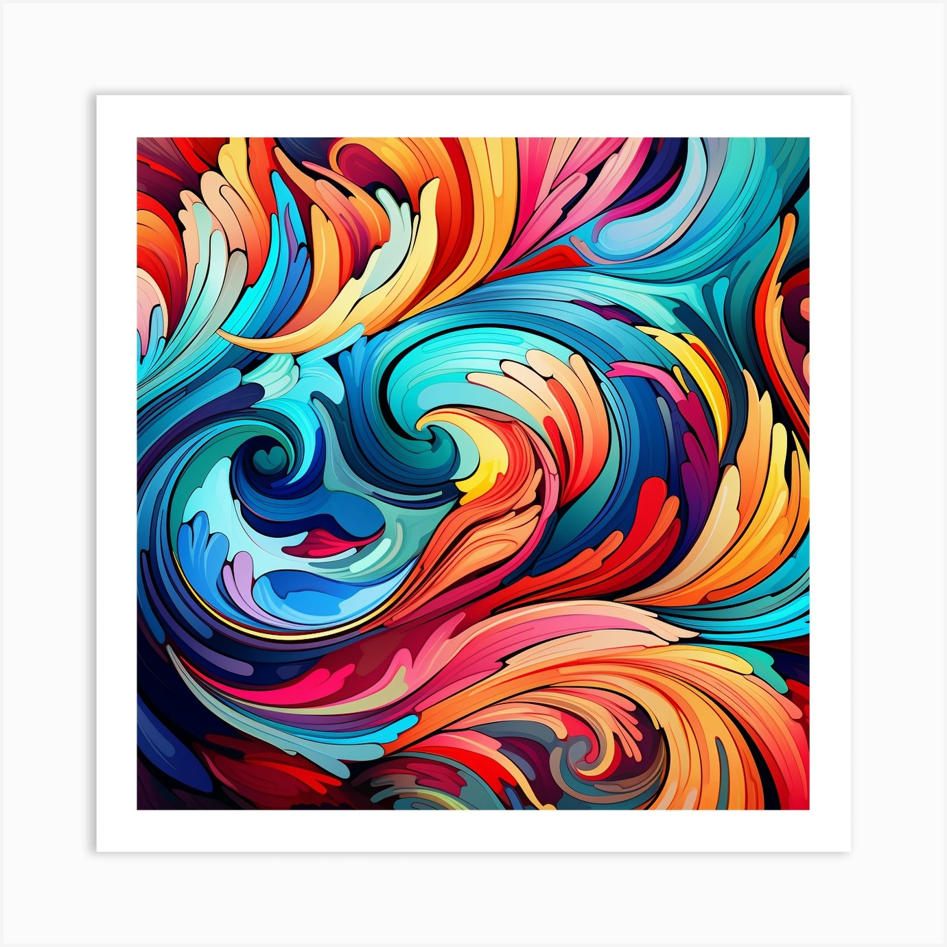 Abstract Colorful Swirls Background 5 Art Print by Bella Luna - Fy