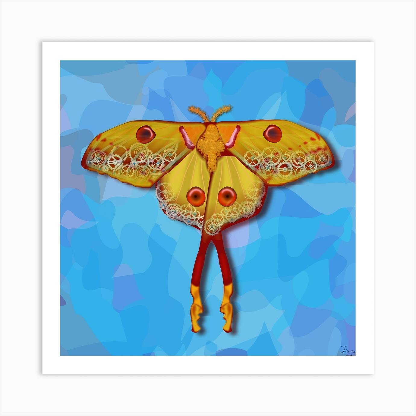 Luna Moth Paper selling Collage Lampshade