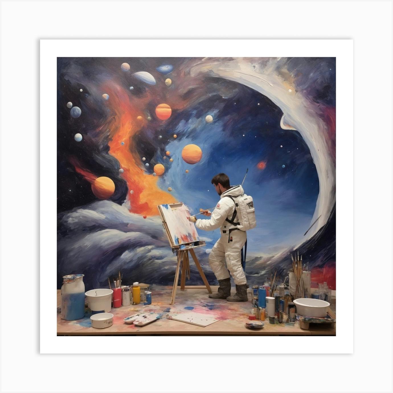 Art Painting Space Astronaut Creative orders Map Poster Decorative Painting Canvas Wall