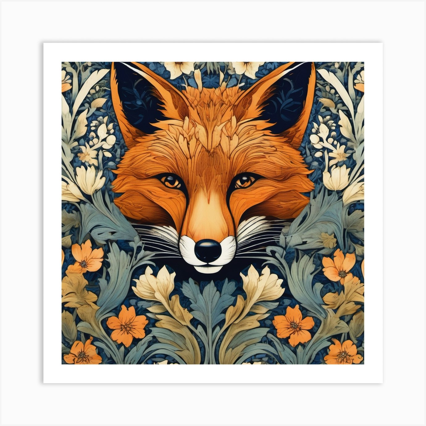 william morris fox art Art Print by mystica51 - Fy