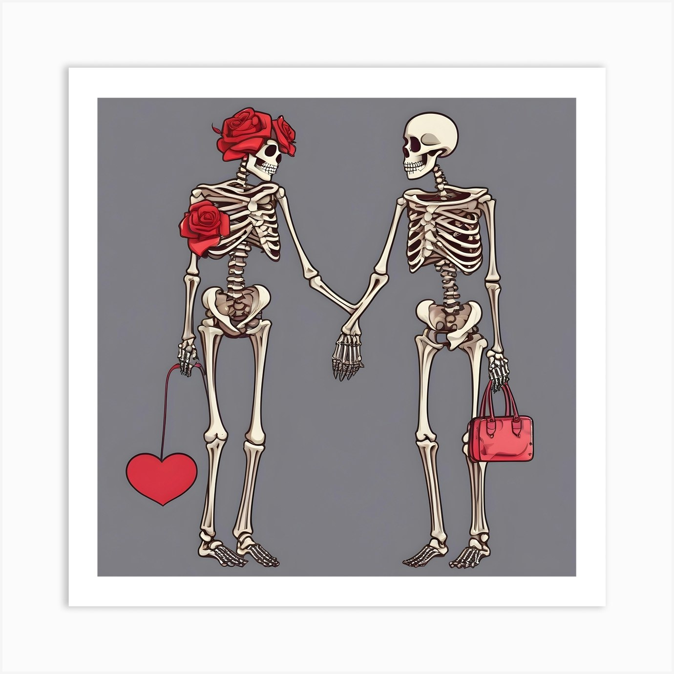 Skeletons Holding Hands Art Print by Csaba Fikker - Fy