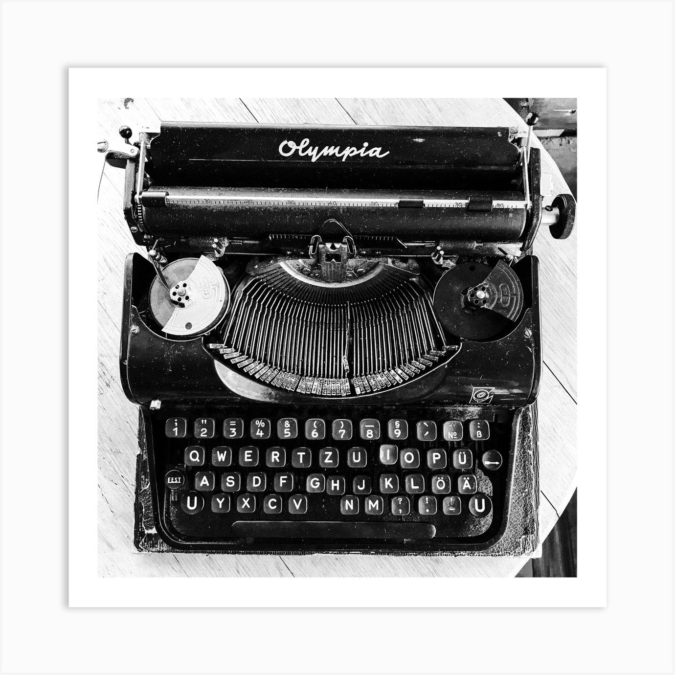 Olympia Typewriter Art Print by Aloke Design Fy