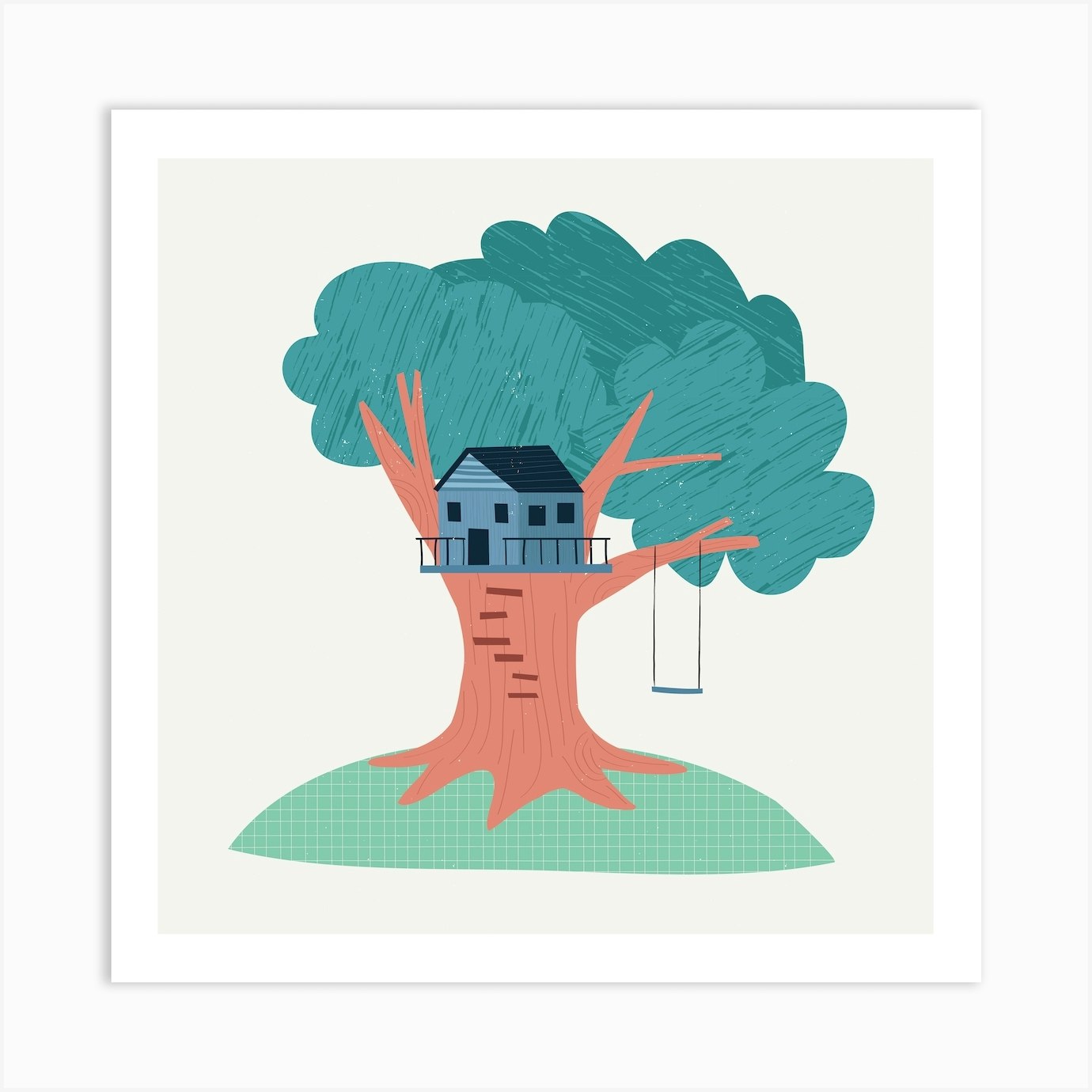 Tree House Art Print by Jessica Eyre Fy