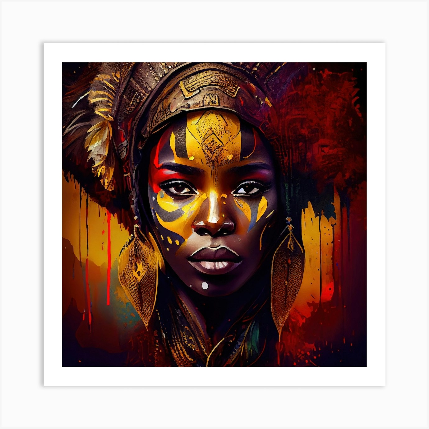 Powerful African Warrior Woman 1 Art Print By Chromatic Fusion Studio Fy