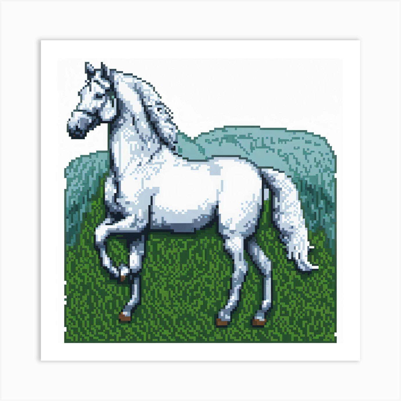 White Horse Art Print by Muddasir Fy