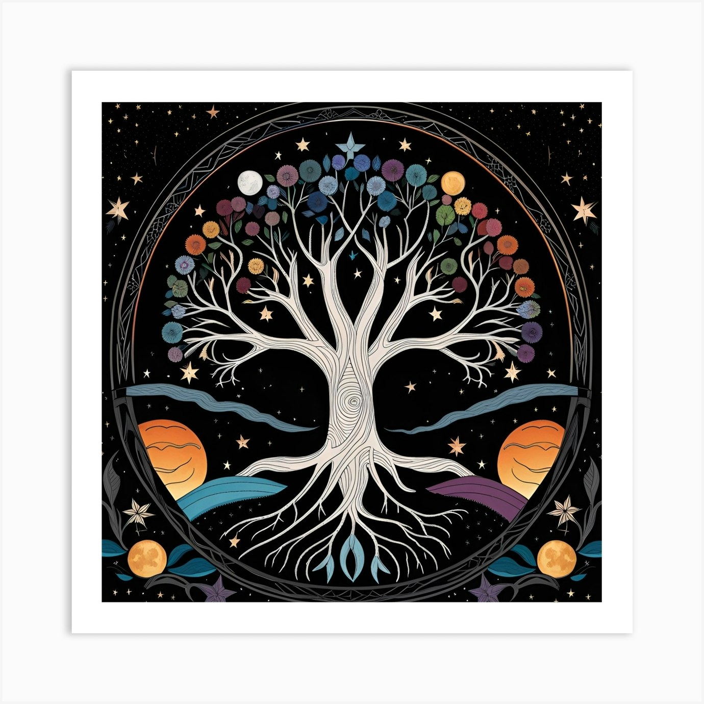 Bohemian tree of life Art Print by Magical Arts Realm - Fy