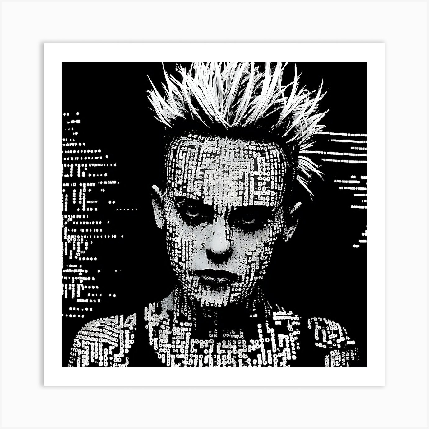 Cyber punk code girl Art Print by The Marmalade Cat Fy