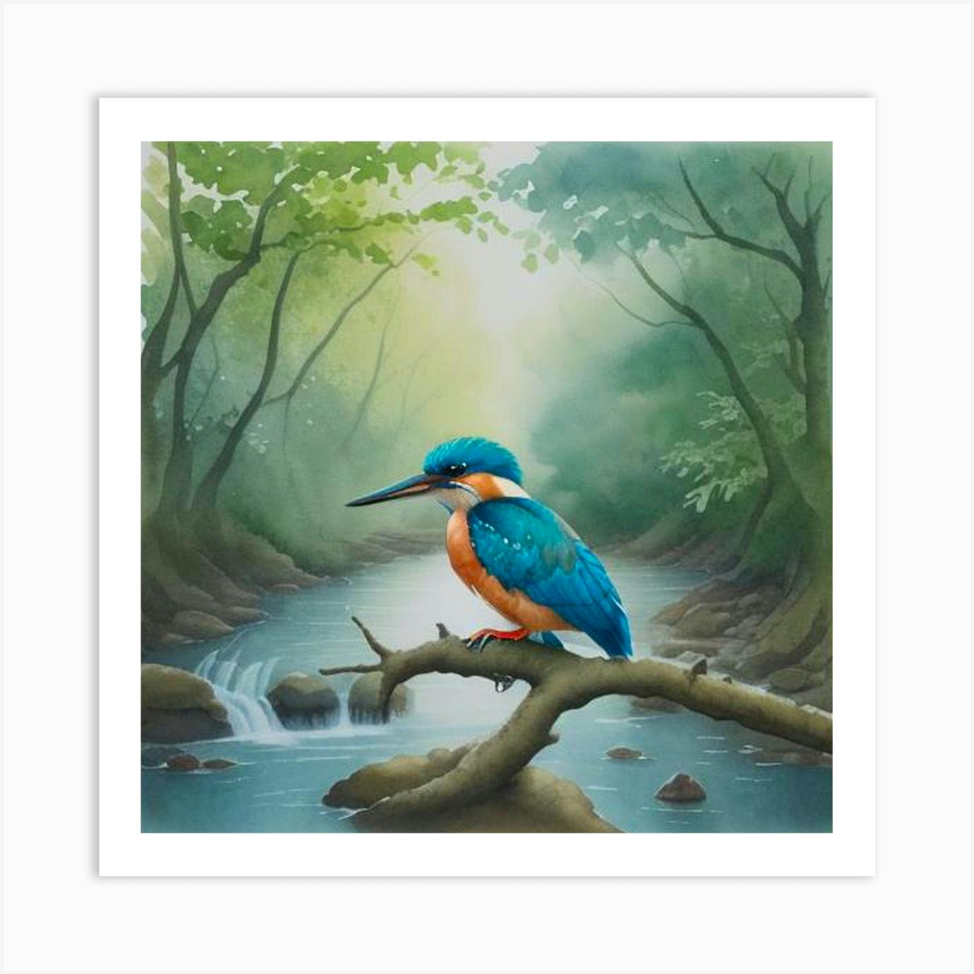 Kingfisher Vintage Watercolor of a Kingfisher Vintage Art OOAK deals Painting Vintage Watercolor Painting Vintage Wildlife Painting