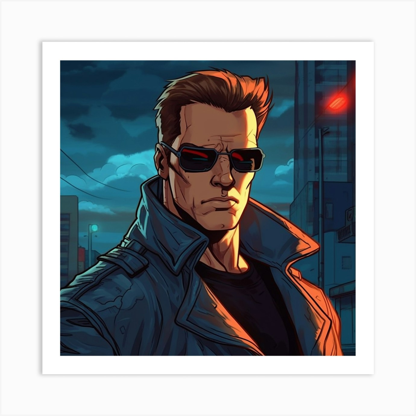 Armadiler Terminator In Cartoon Style 1 Art Print By Armadiler - Fy