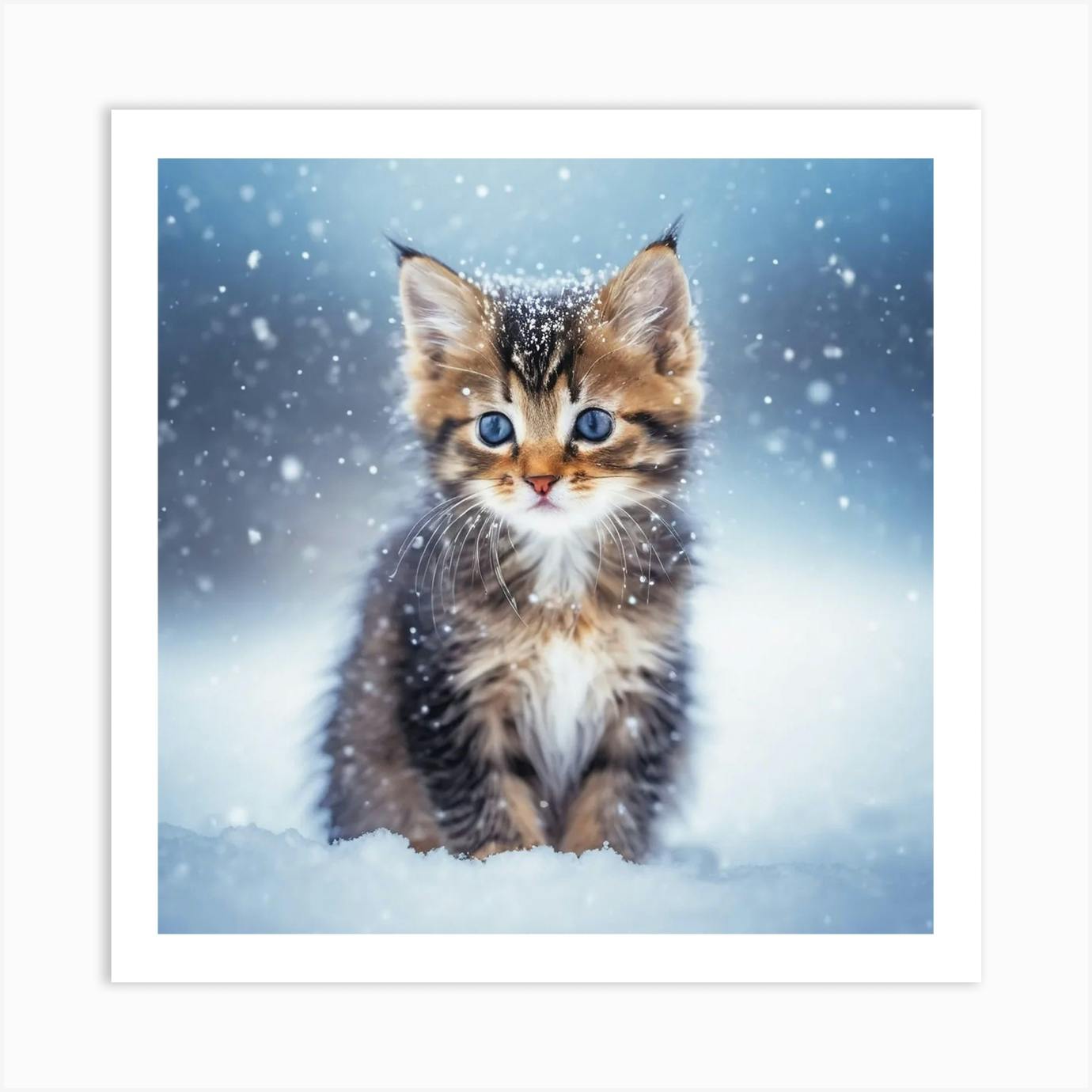 Prowling Kitty in Snow Gallery Canvas Wraps, outlets Horizontal Frame