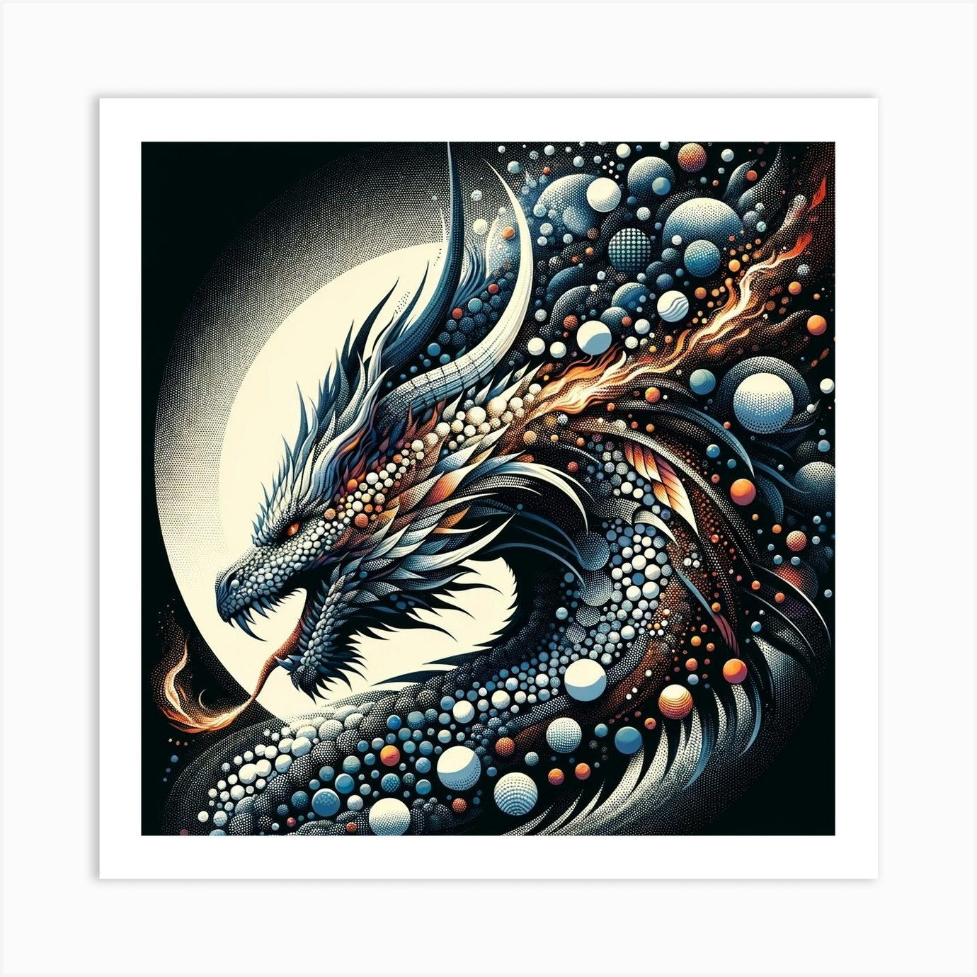 Dragon With Bubbles Art Print by Kiran Kumar - Fy