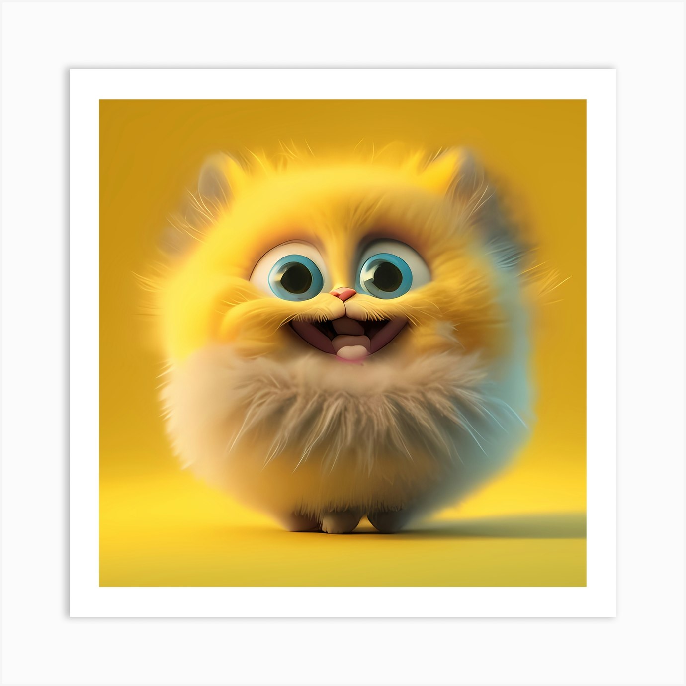 Yellow Cat Art Print By Prime Artistry - Fy