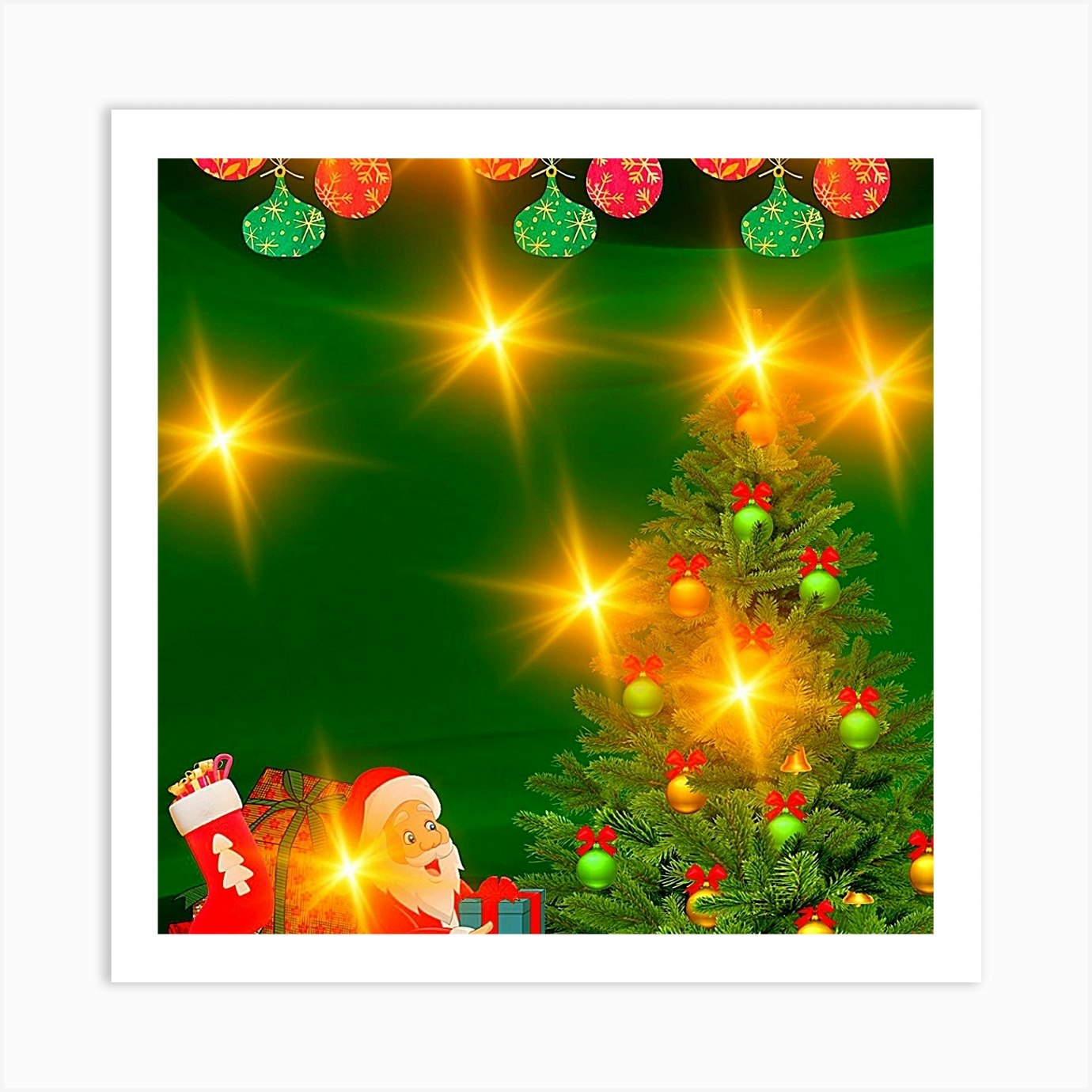 Christmas Tree Art Print by Badra Fy