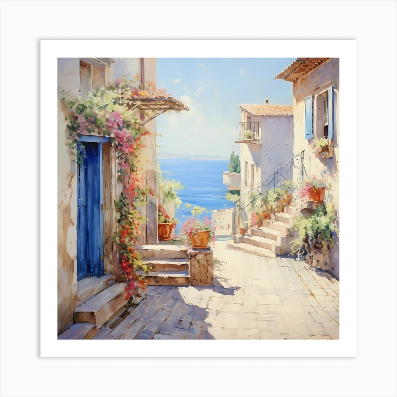 Seaside Strolls Art Print by Quantum Vivid Digital Art - Fy