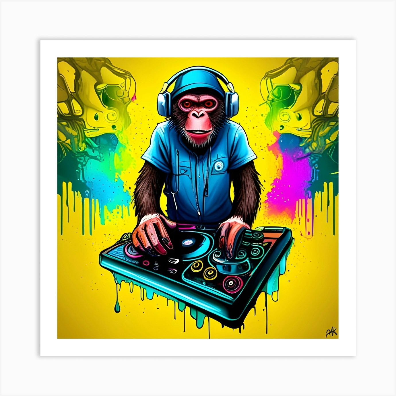 Dj Chimpanzee Art Print by Rahul08319 - Fy