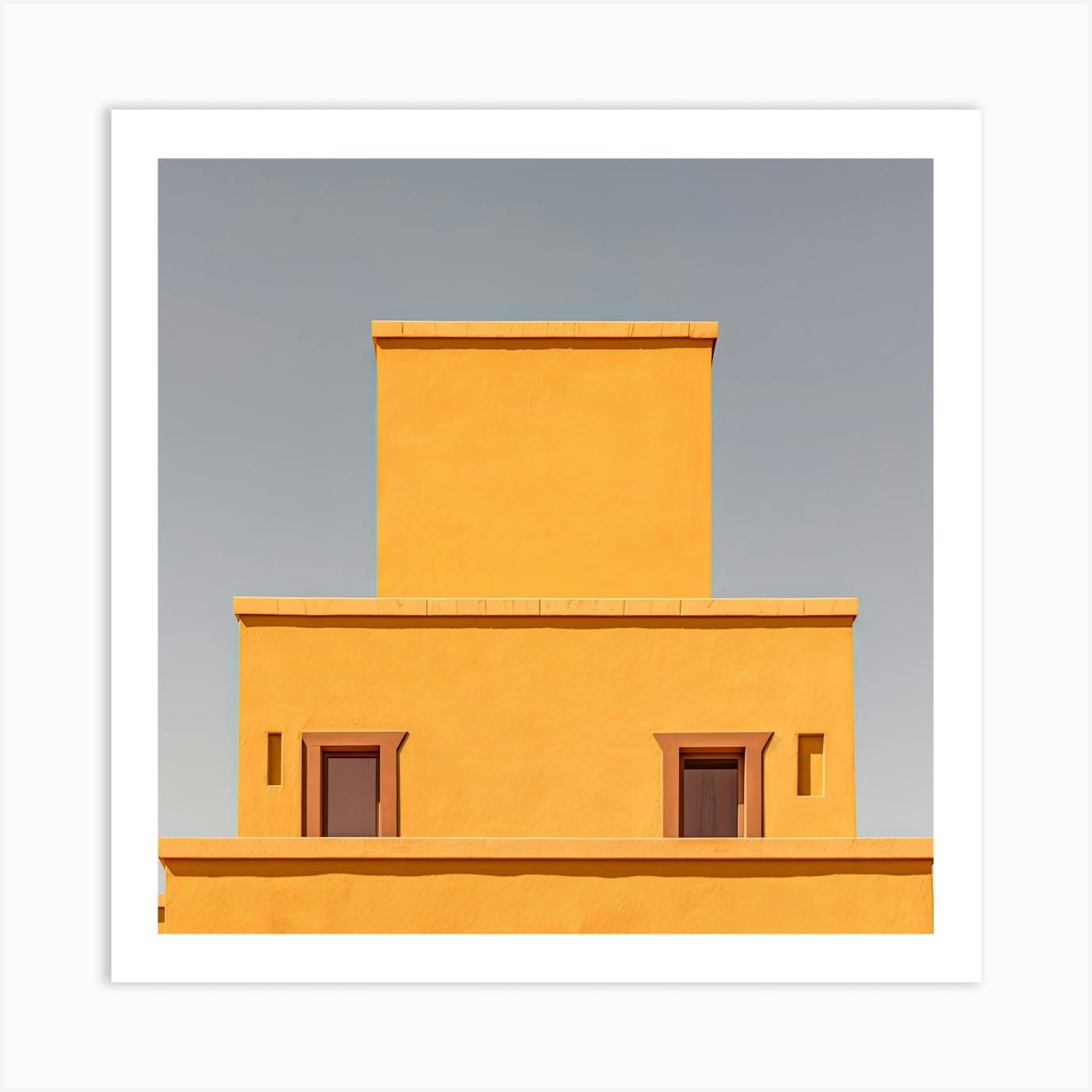 Top Of A Yellow House In Spain Summer Photography Art Print by