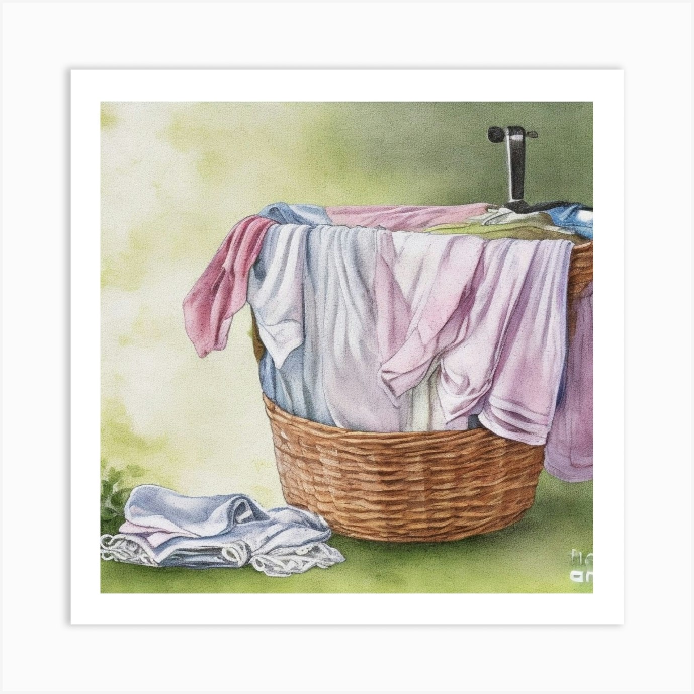 Laundry Day Art Print Laundry Basket Art Print by Hasnany 33 Fy