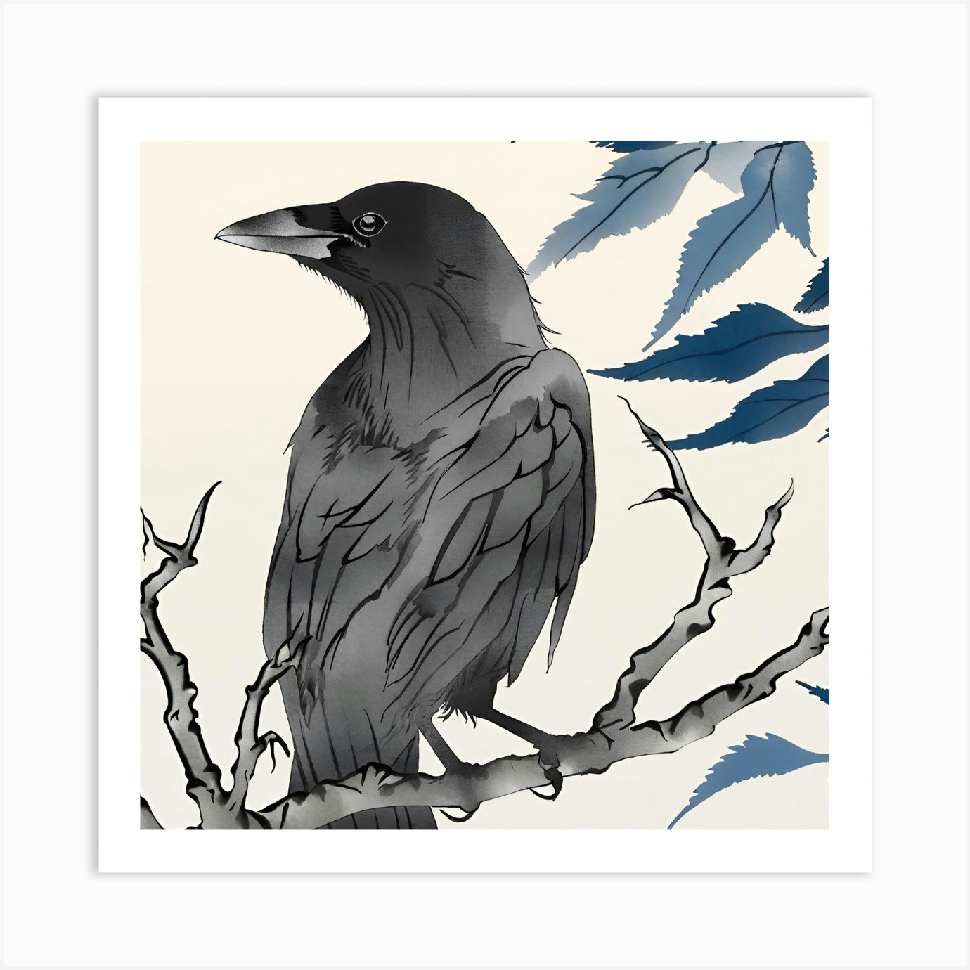 Crow Drawing Art Print by teddy - Fy