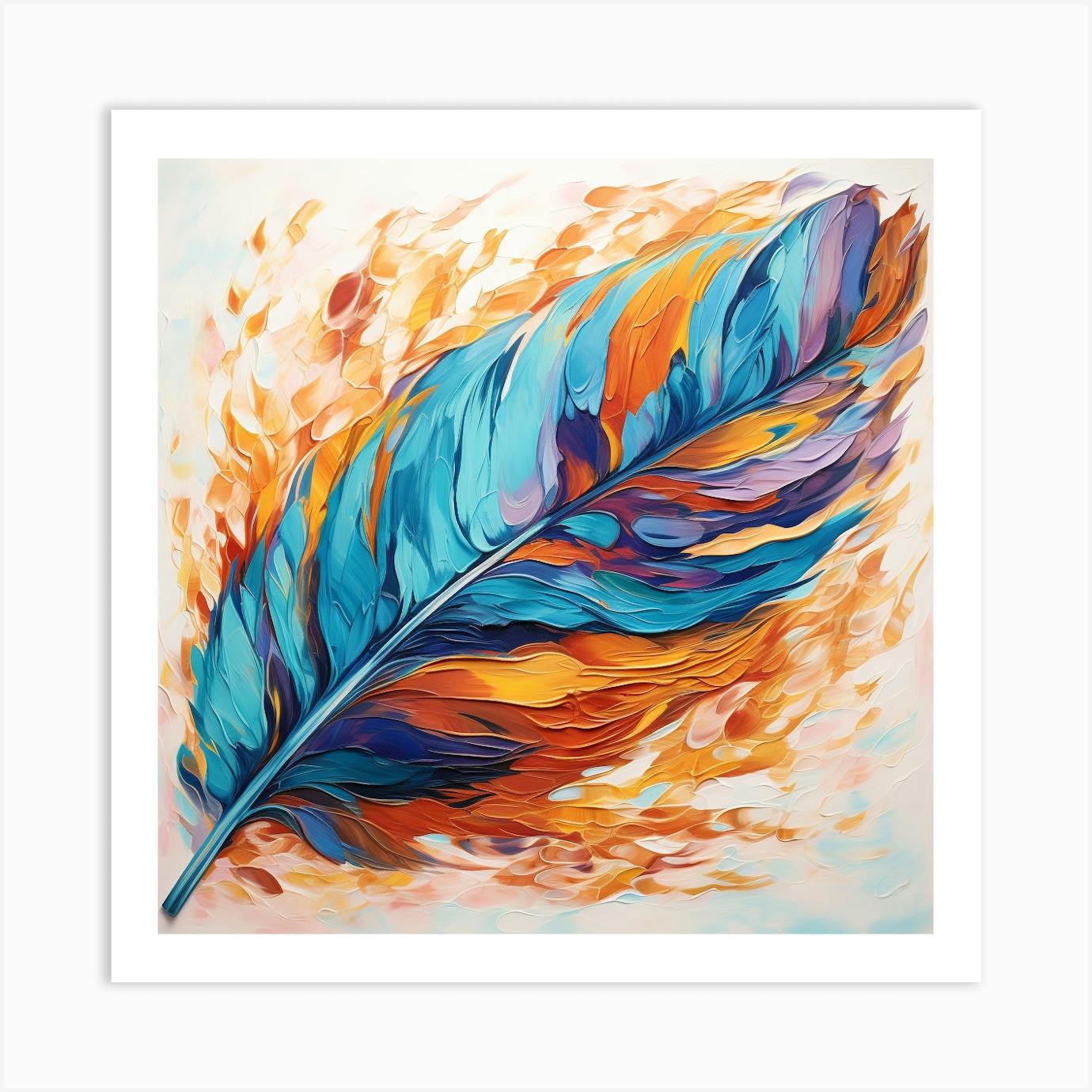 Feather Art - Father Canvas - Watercolor Artwork - Feather Print On Canvas - Feather newest Painting - Art Of Feathers - Colorful Feather Artwork