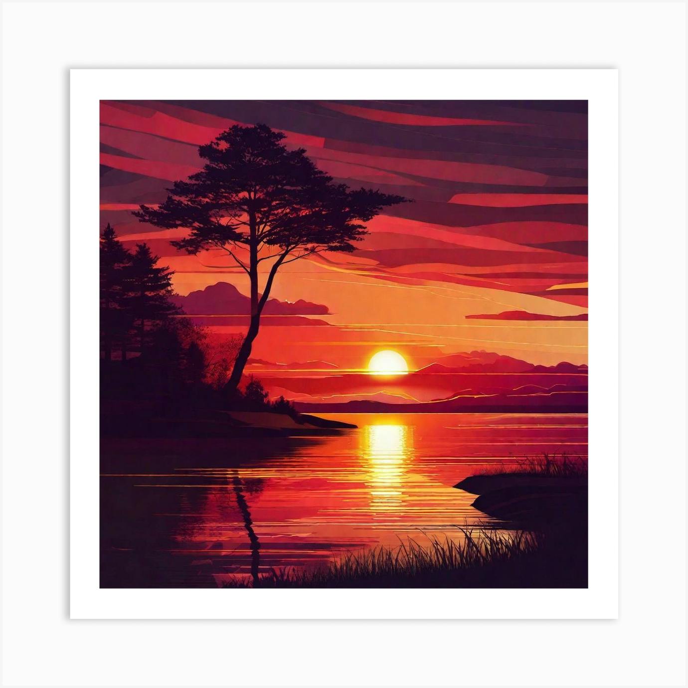 Sunset Painting 17 Art Print
