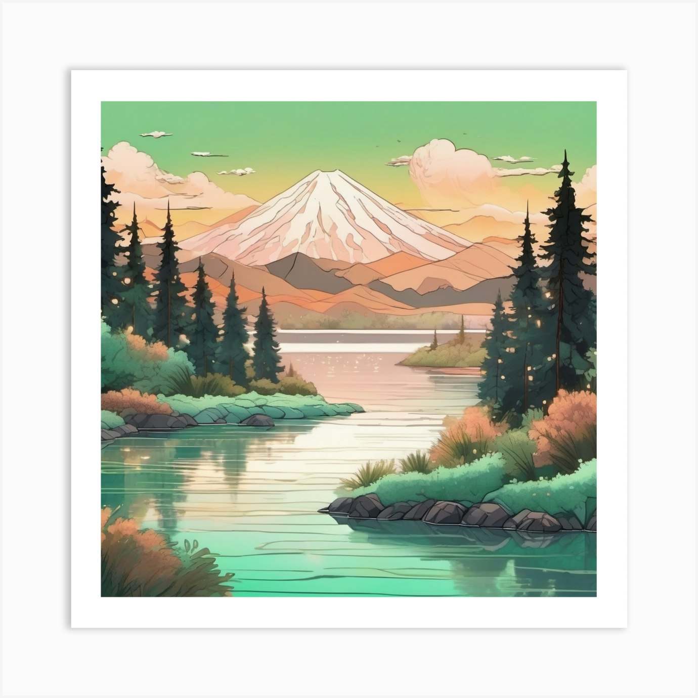 Mt Fuji Art Print By Magical Arts Realm - Fy