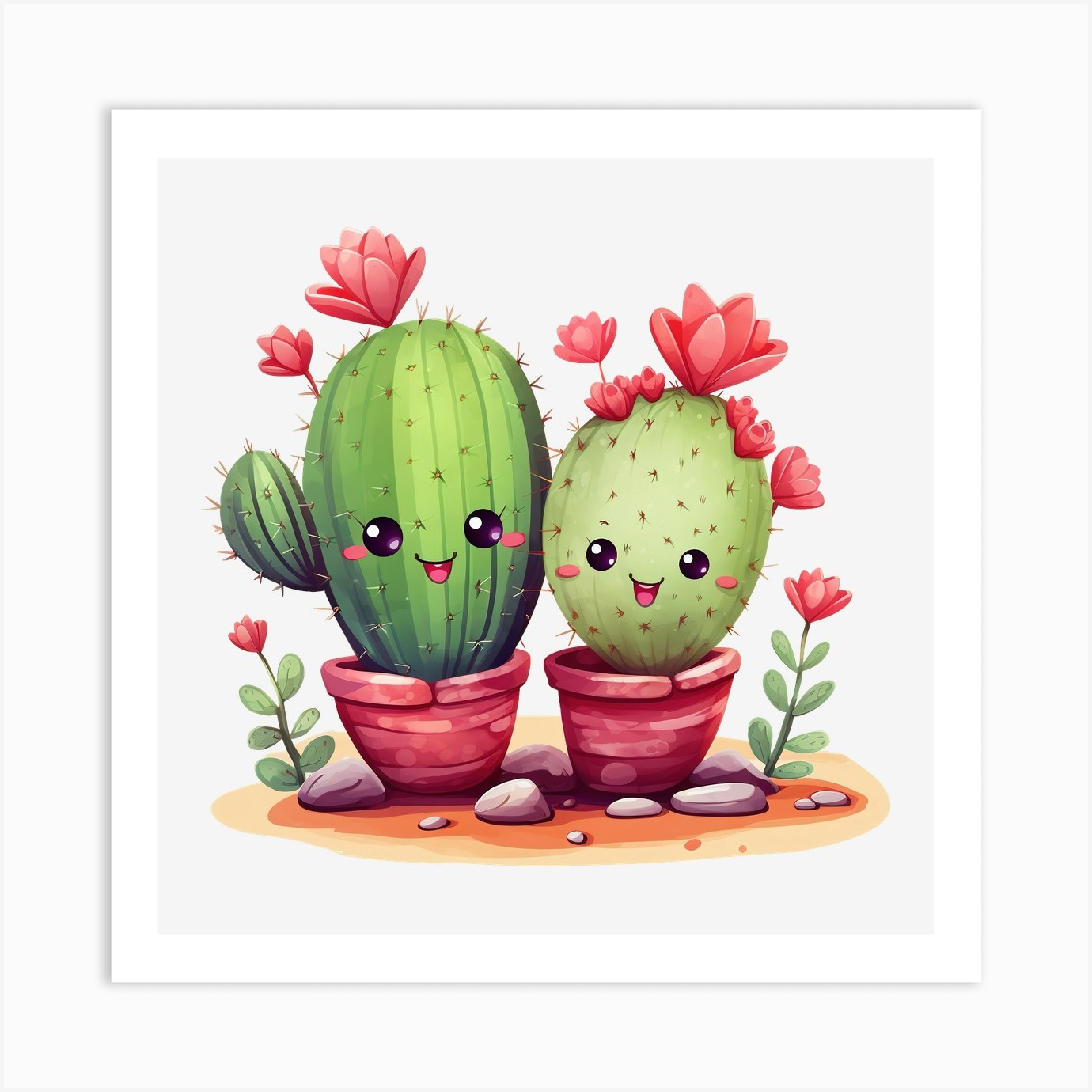 Cute Cactus Art Print By Fomo Creative Fy