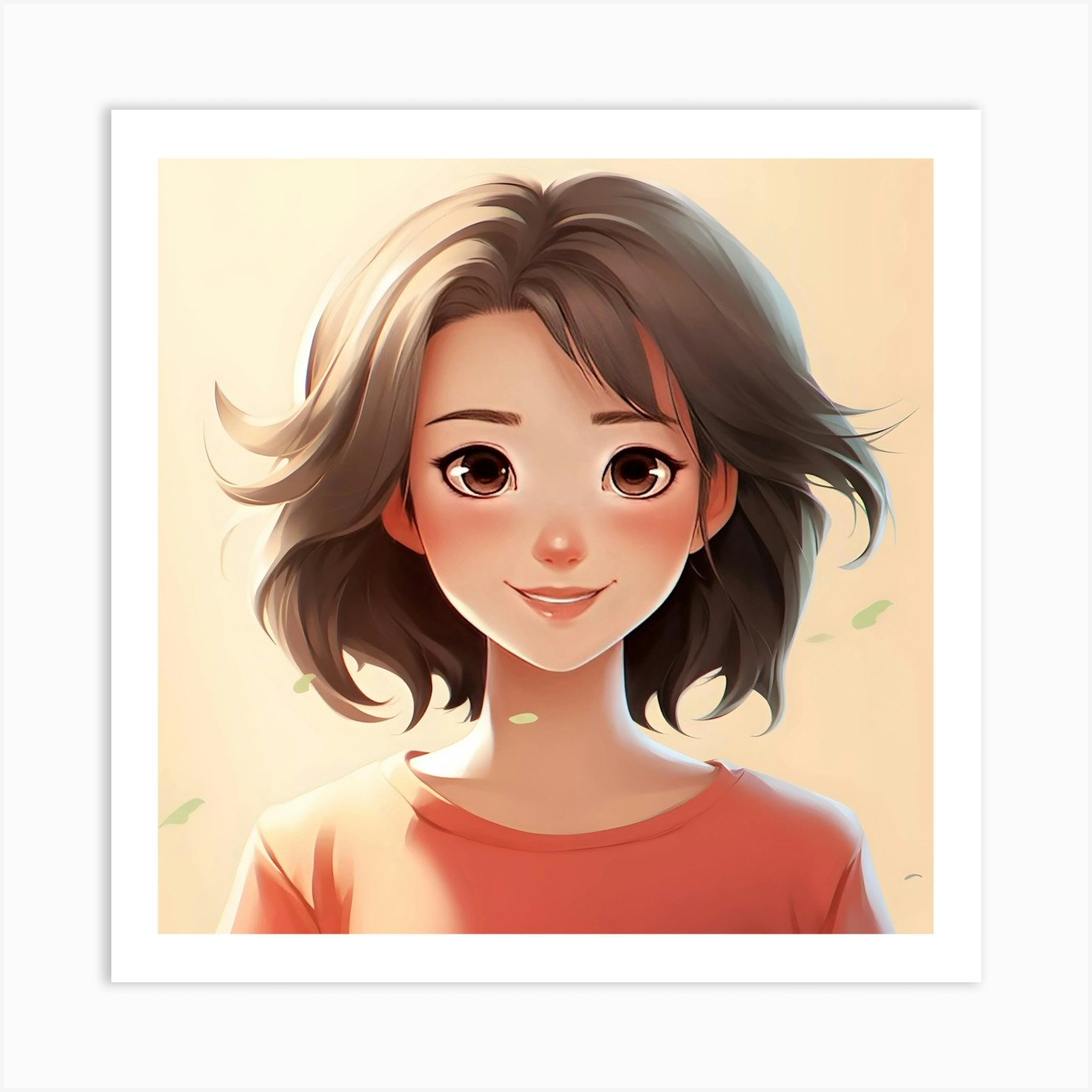Portrait Of A Girl Anime Art Print by Vibrant Art Designs Fy