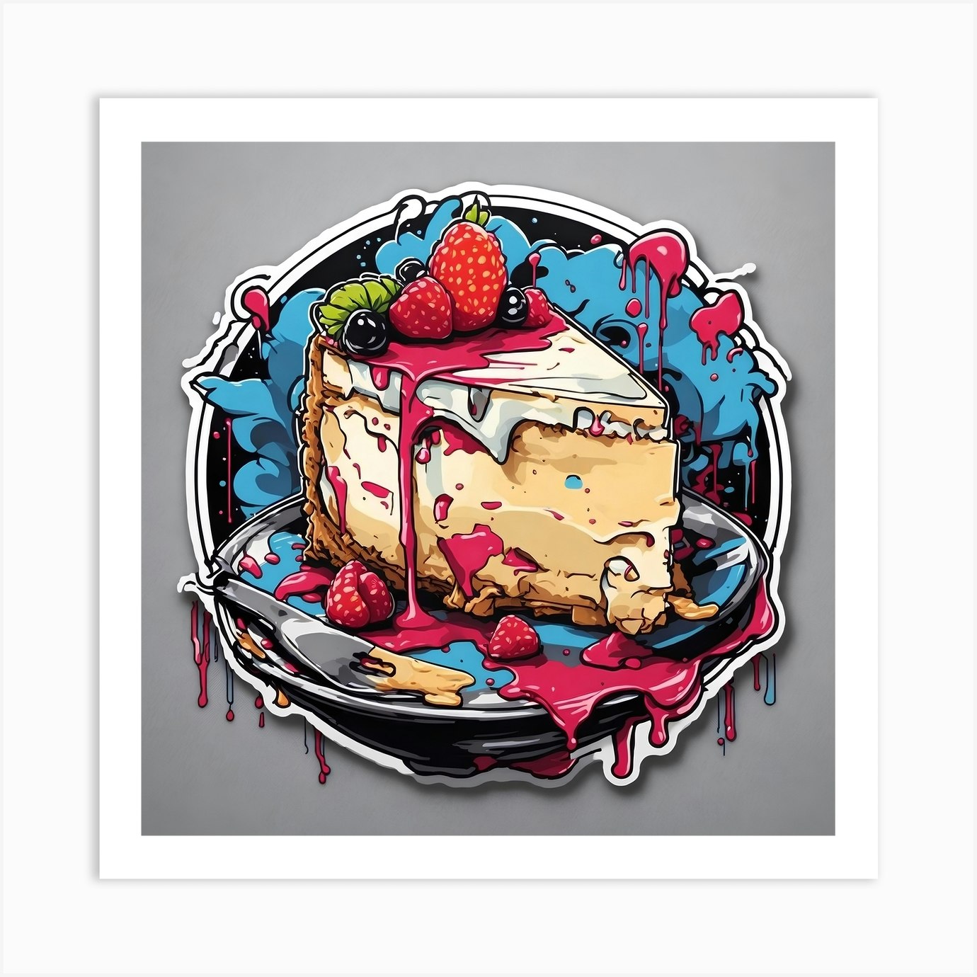Splatter Cheesecake Art Print By Ishwar Creation Fy 