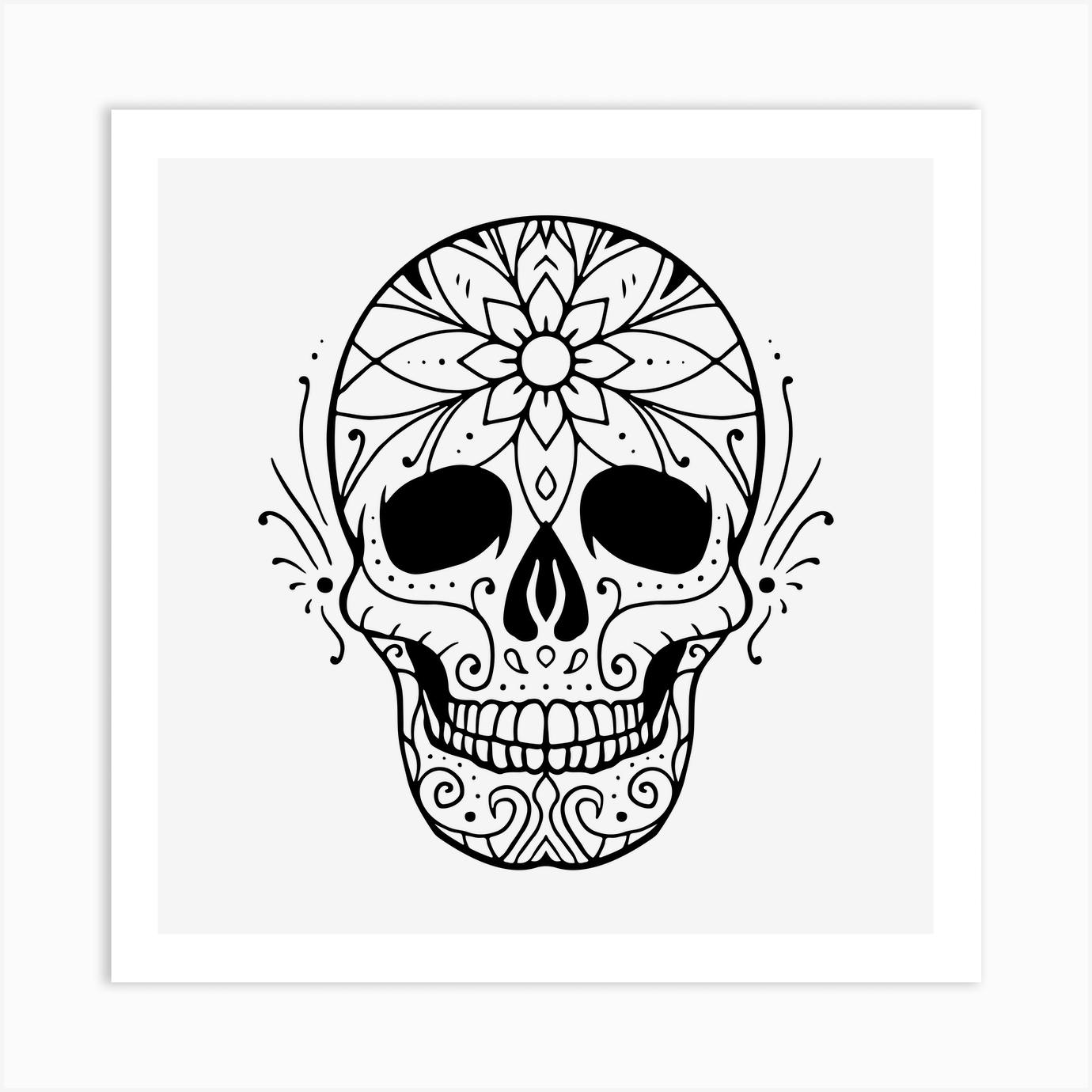 Download Ai Generated, Skull, Flowers. Royalty-Free Stock