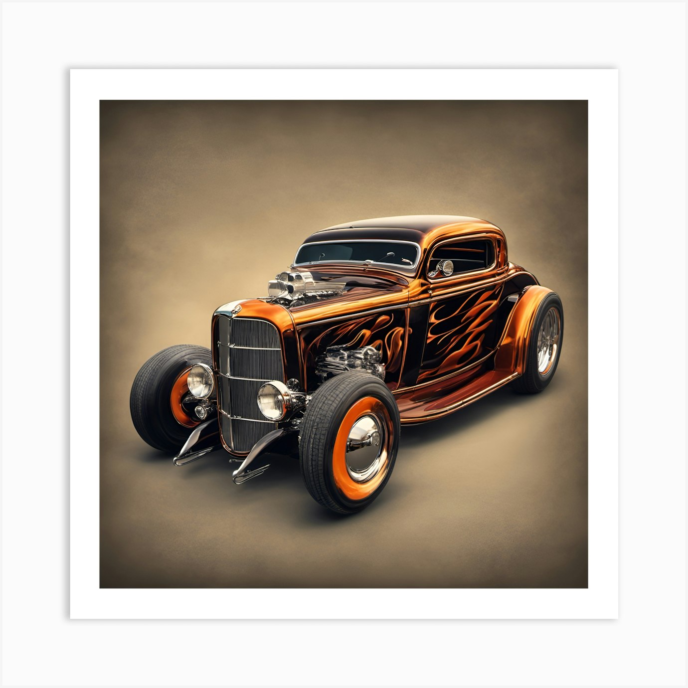 Hot Rod Art Print by Nourina Artist - Fy